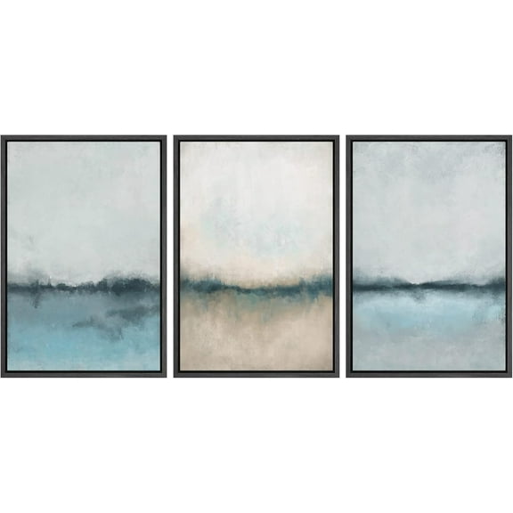 FCCUYE d Canvas Print Wall Art Set Desert Haze Abstract Neutral Beige and Brown Illustrations Modern Art Relax/Calm for Living Room, Bedroom, Office - 24"x36"x3 NATURAL