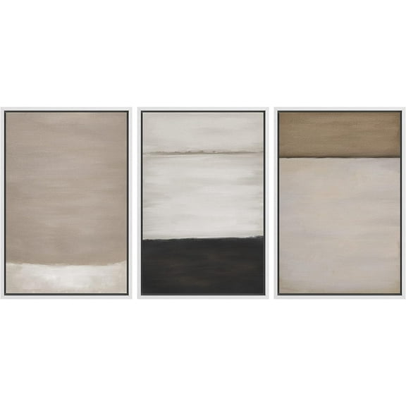 FCCUYE d Canvas Print Wall Art Set Desert Haze Abstract Neutral Beige and Brown Illustrations Modern Art Relax/Calm for Living Room, Bedroom, Office - 24"x36"x3 NATURAL