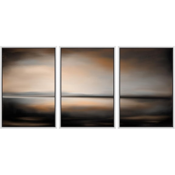 FCCUYE d Canvas Print Wall Art Set Desert Haze Abstract Neutral Beige and Brown Illustrations Modern Art Relax/Calm for Living Room, Bedroom, Office - 24"x36"x3 NATURAL