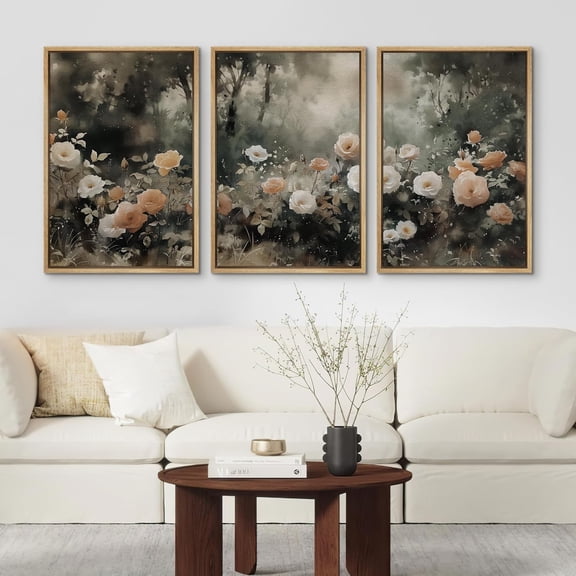 FCCUYE d Canvas Print Wall Art Set Desert Haze Abstract Neutral Beige and Brown Illustrations Modern Art Relax/Calm for Living Room, Bedroom, Office - 24"x36"x3 NATURAL