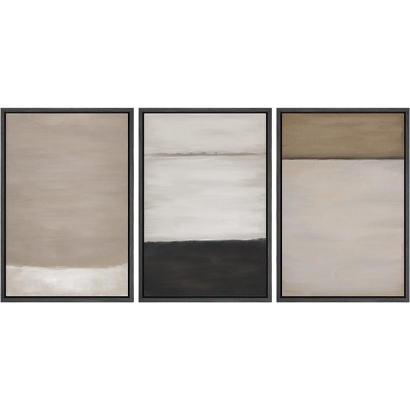FCCUYE d Canvas Print Wall Art Set Desert Haze Abstract Neutral Beige and Brown Illustrations Modern Art Relax/Calm for Living Room, Bedroom, Office - 24"x36"x3 NATURAL