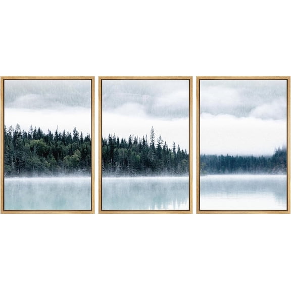 FCCUYE d Canvas Print Wall Art Set Minimal Pastel Sunset Desert Landscape Nature Abstract Illustrations Modern Art Decorative Nordic for Living Room, Bedroom, Office - 24"x36"x3 Natural