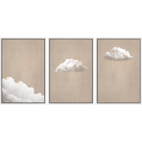 FCCUYE d Canvas Print Wall Art Set Minimal Pastel Sunset Desert Landscape Nature Abstract Illustrations Modern Art Decorative Nordic for Living Room, Bedroom, Office - 24"x36"x3 Natural