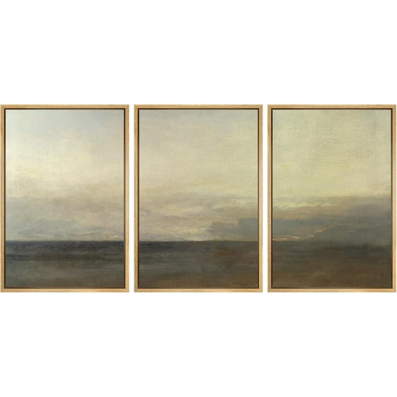 FCCUYE d Canvas Print Wall Art Set Minimalist Night Sky with Flying Birds and Dark Sky Illustrations Modern Art Decorative Scenic Rustic Zen for Living Room, Bedroom, Office - 24"x36"x3 Black