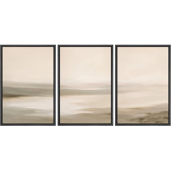 FCCUYE d Canvas Print Wall Art Set Pastel Grunge Paint Stroke Collage Abstract Shapes Illustration Modern Art Decorative Nordic Minimal Zen for Living Room, Bedroom, Office - Black