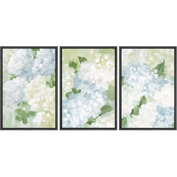 FCCUYE d Canvas Print Wall Art Set Pastel Grunge Paint Stroke Collage Abstract Shapes Illustration Modern Art Decorative Nordic Minimal Zen for Living Room, Bedroom, Office - Black