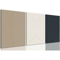 FCCUYE d Neutral Abstract Wall Art Modern Minimalist Line Canvas Poster Prints Set of 3 Boho Beige Black Brown Geometric Decor Picture Painting Living Room Bedroom Office 12"x16"