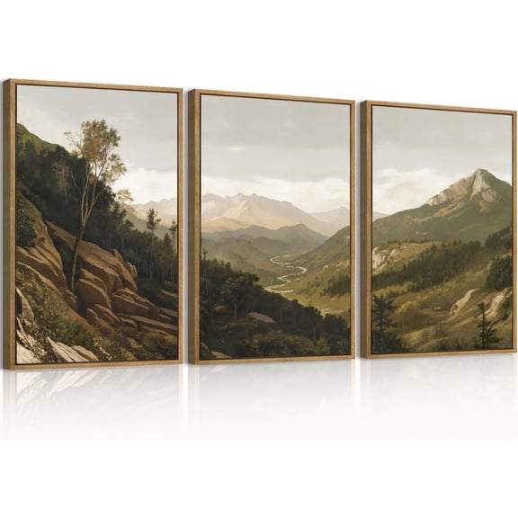 FCCUYE d Neutral Tree Canvas Wall Art 24 * 36 Inch Large Forest Bird Abstract Wall Decor Farmhouse Illustration Artwork for Living Room Bedroom Set of 3