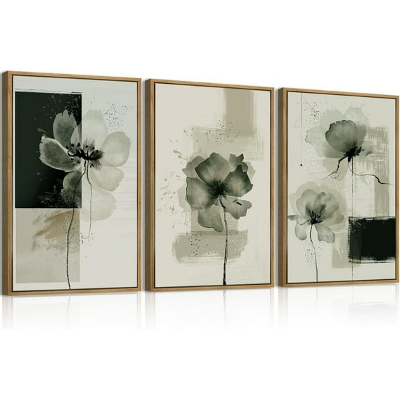 FCCUYE d Neutral Tree Canvas Wall Art 24 * 36 Inch Large Forest Bird Abstract Wall Decor Farmhouse Illustration Artwork for Living Room Bedroom Set of 3