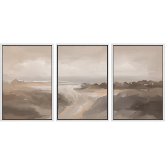 FCCUYE d Wall Art Print Set Flock of Abstract Birds in Flight Earthy Tones Illustrations Modern Art Boho Decorative Colorful Chic for Living Room, Bedroom, Office - 16"x24"x3 NATURAL