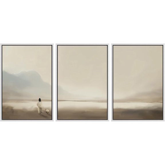 FCCUYE d Wall Art Print Set Flock of Abstract Birds in Flight Earthy Tones Illustrations Modern Art Boho Decorative Colorful Chic for Living Room, Bedroom, Office - 16"x24"x3 NATURAL