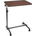 thumbnail image 1 of FCH 23.6 Inch Rolling Adjustable Multifunctional Lifting Computer Desk, Tilting Desktop, Sit Stand Laptop Desk TV Tray for Bed Sofa Hospital Reading Eating, Brown, 1 of 9