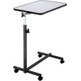 thumbnail image 1 of FCH 23.6 Inch Rolling Adjustable Multifunctional Lifting Computer Desk, Tilting Desktop, Sit Stand Laptop Desk TV Tray for Bed Sofa Hospital Reading Eating, Silver, 1 of 18