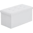 thumbnail image 1 of FCH 76 * 38 * 38cm Glossy Pull Point PVC MDF Foldable Storage Footstool,White., 1 of 9