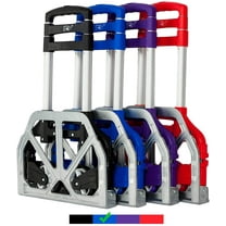 FCH Folding Hand Truck Aluminum Portable Folding Hand Cart 165lbs Capacity Hand Cart and Dolly Ideal for Home, Auto, Office,Travel Use,Blue