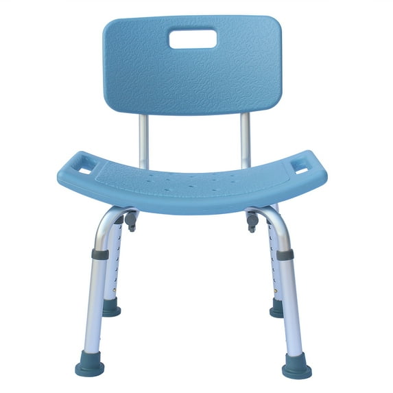 FCH Medical Bathroom Safety Shower Tub Aluminium Alloy Bath Chair Seat Bench with Removable Back Blue