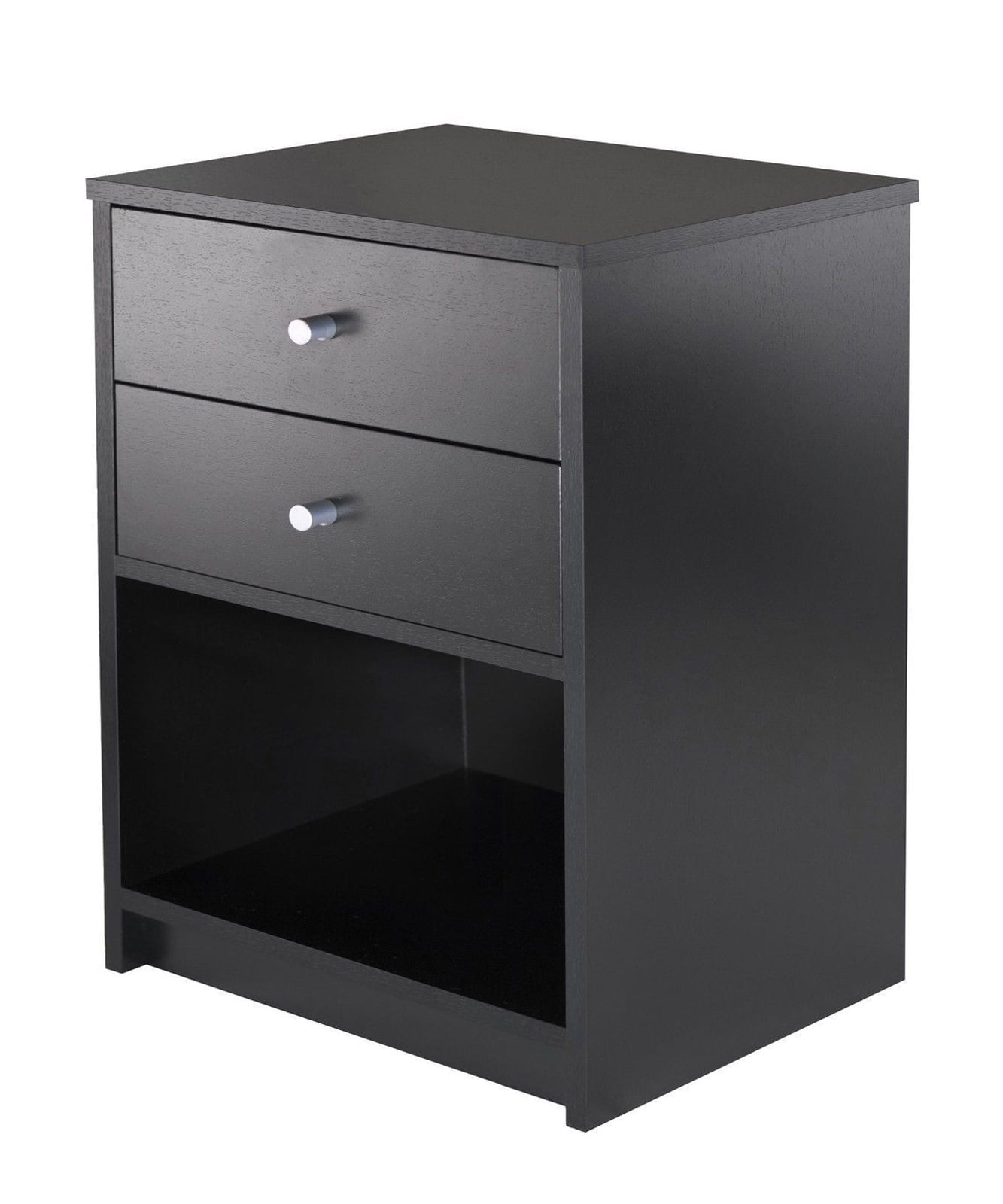 HUGO Small Drawer Nightstand - Black Solid European Birch, Fully Assembled,  Floor Standing or Wall Mounted, Environment-Friendly Black Oil Finish -  Woodek Design