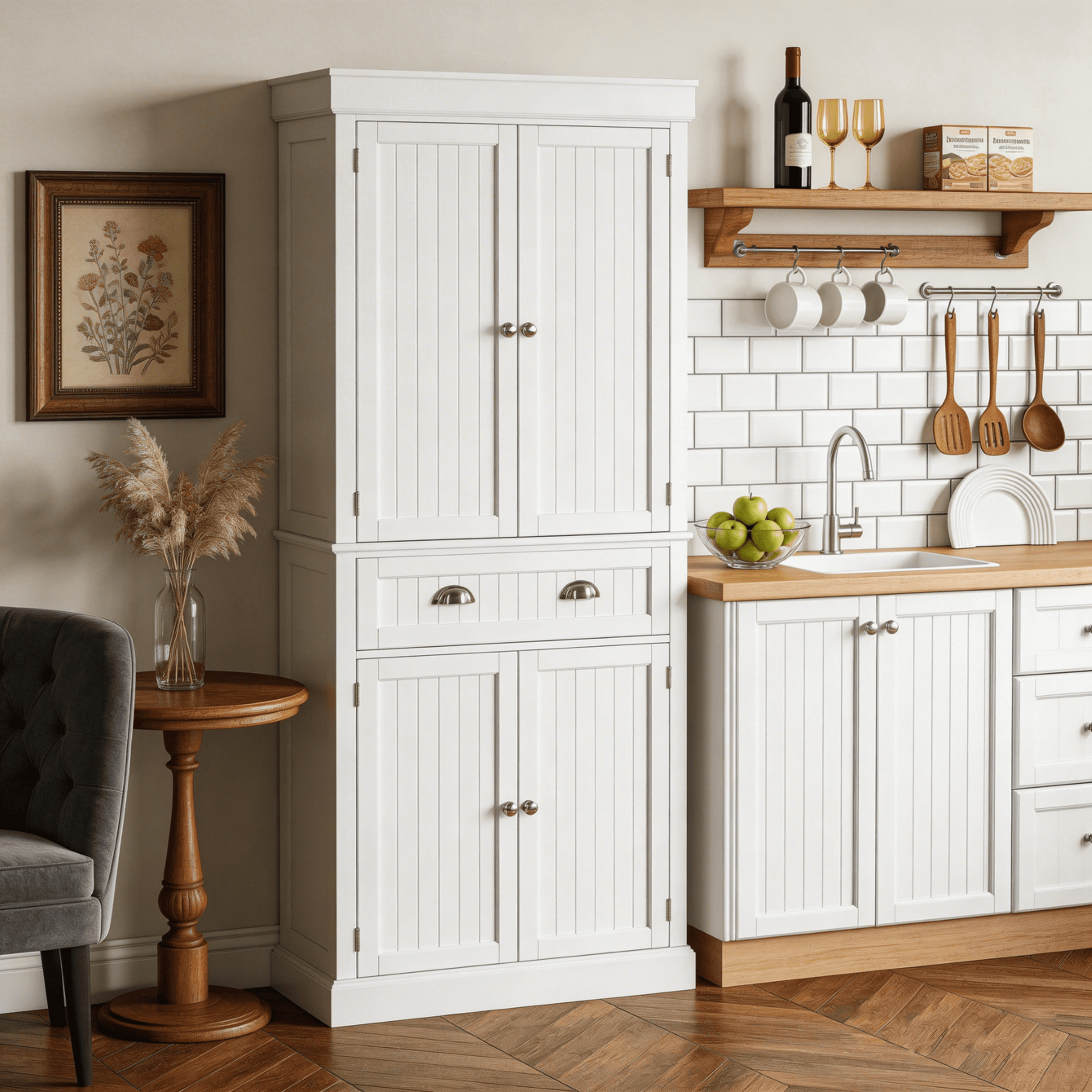 FCH Unisex Armoire, Wood, White, 72, 94 36 lbs