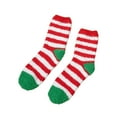 thumbnail image 1 of FCLoft 2 Pairs Adult Holiday Socks - Warm Cozy Fuzzy Striped Socks with Anti-Slip Bottom for Winter Home, 1 of 2