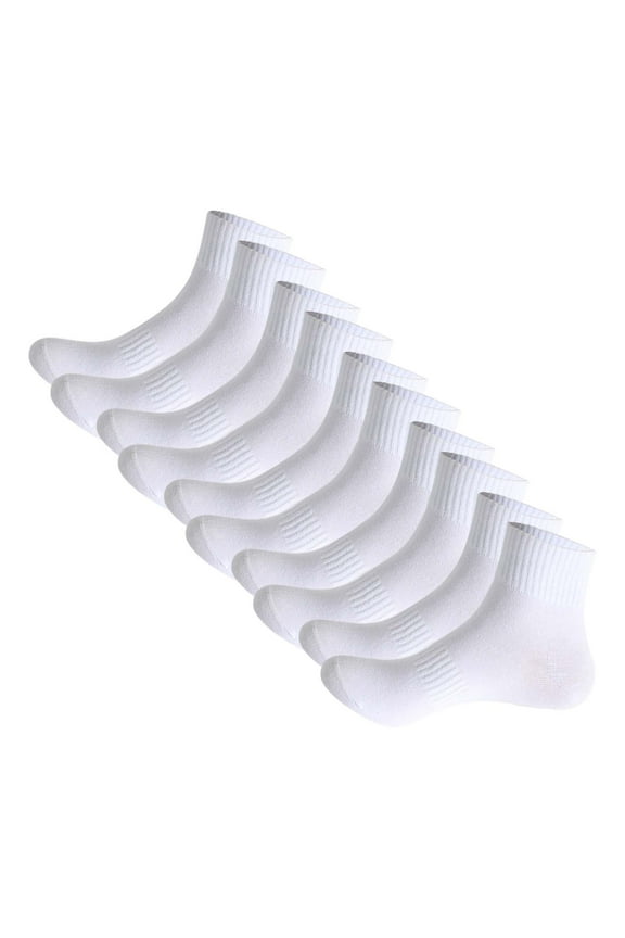 5-Pack Unisex Mid-Calf Socks - Cotton Solid Color Socks, Athletic Gym & Daily Ankle Socks