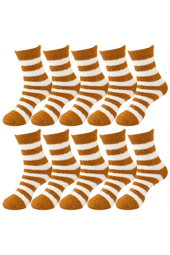 5 Pairs Men's Cushioned Warm Socks - Fuzzy Soft Thermal Boot Work Winter Socks