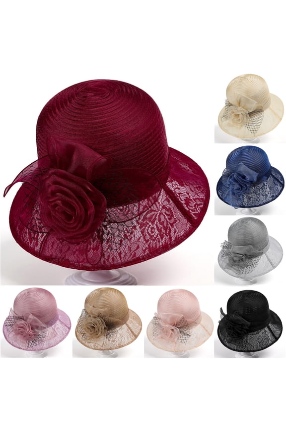 Fascinators Hats for Women, Floral Cloche Bucket Hat, Church Derby Easter Tea Party Sunday Dressy Cap