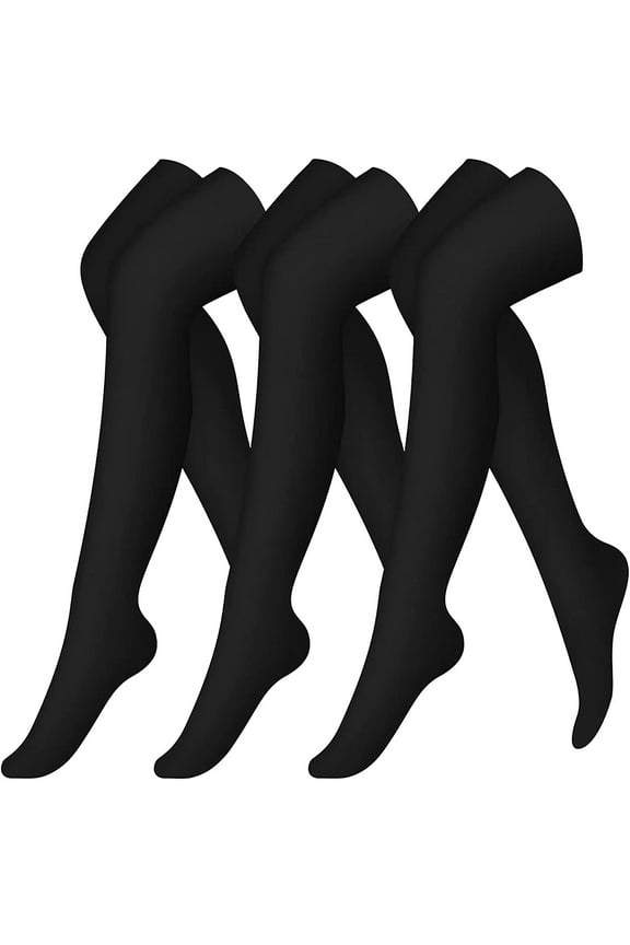 Men's Thigh High Compression Socks - 3-Pack Over the Knee Socks, Best Support for Running, Travel & Flying