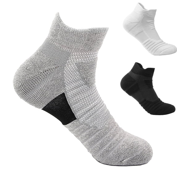 FCLoft Mens Solid Color Running Socks Maximum Cushion Thickening Comfortable Sports Socks