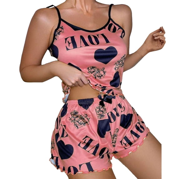 FCLoft Pajamas for Women Sleeveless Camisole 2 Piece Shorts Set Soft Daily Lounge Pajamas