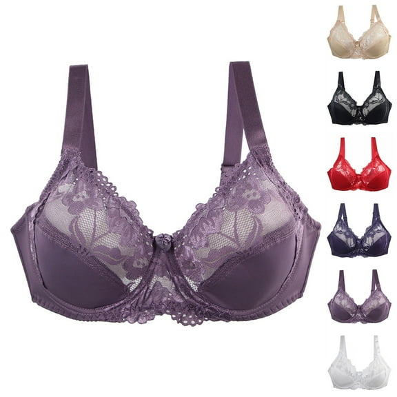 FCLoft Plus Size Full Coverage Wide Strap Underwire Bra - Support Panels 36-46 C-J