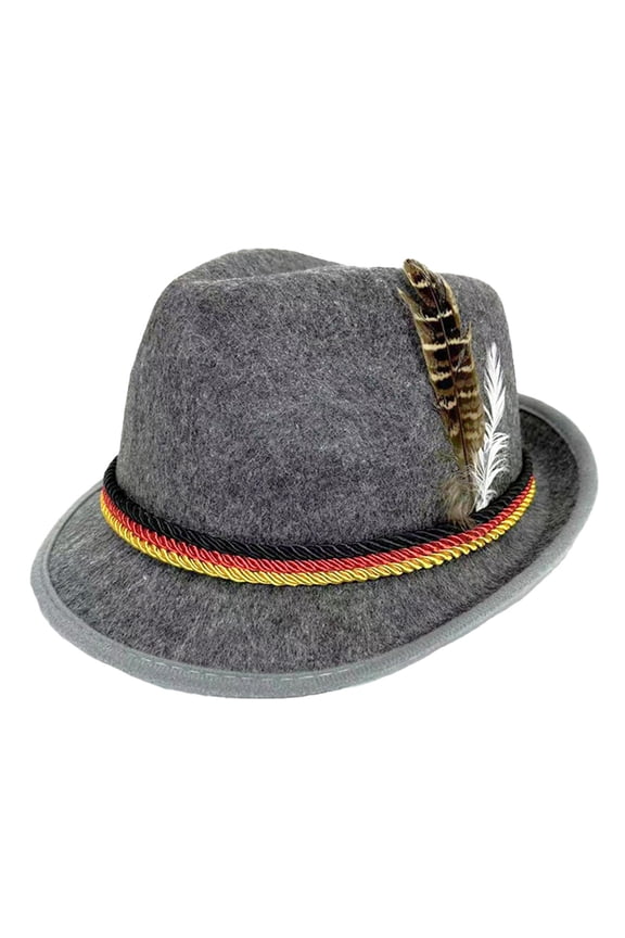 Sun Hats For Men's And Women's, Beer Festival Felt Cap, Feather Decorated Retro Jazz Alpine Bavarian Oktoberfest Hat