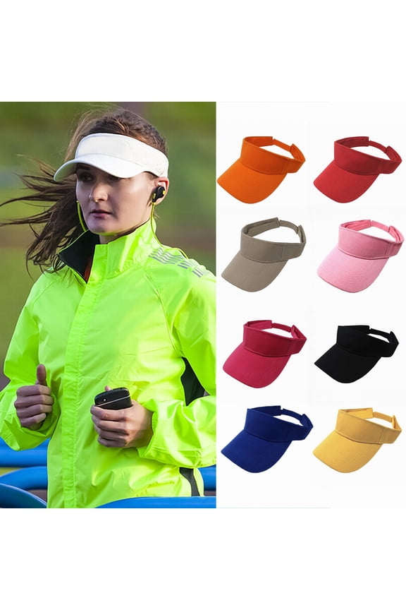 Sun Hats For Unisex, Solid Color Large Brim Sun Hat, Adjustable UV Protection Athletic Sport Sun Visor Cap