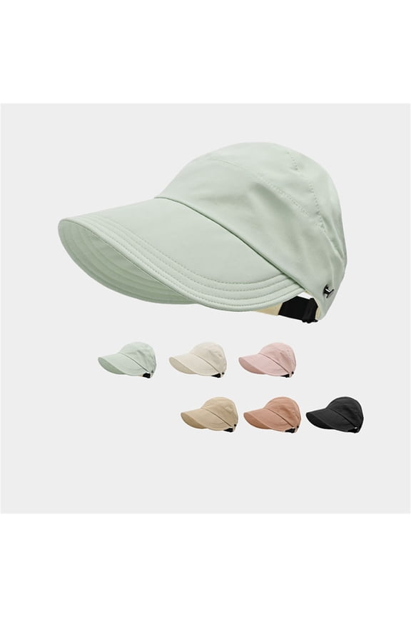Sun Hats For Women's, Hollow Top Ponytail Sun Hat, Wide Brim UV Protection Packable Summer Beach Golf Outdoor Visor
