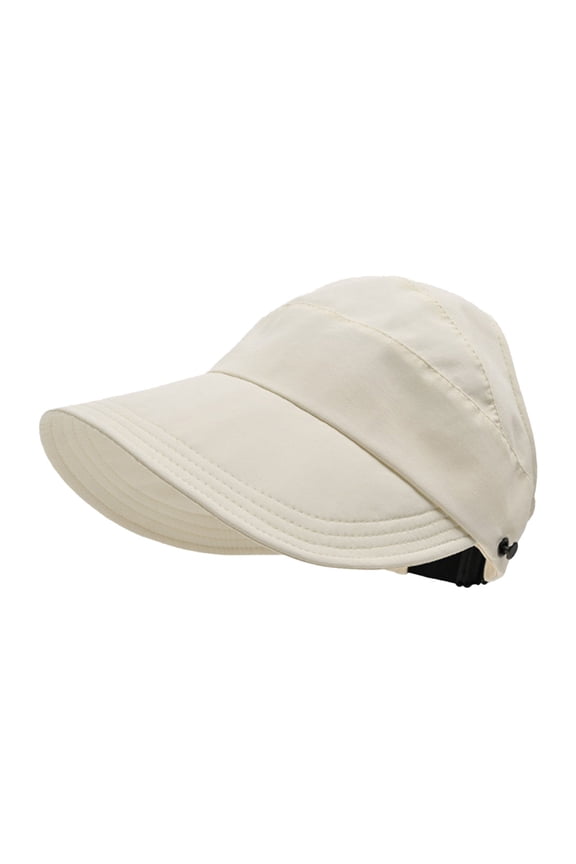 Sun Hats For Women's, Packable Hollow Top Visor, Ponytail Wide Brim UV Protection Summer Beach Golf Outdoor Sun Hat