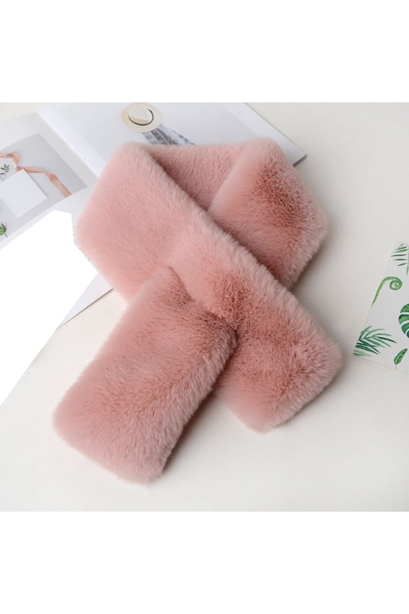 Women Fur Collar Scarf Winter Faux Fur Scarves for Women Cold Weather Lady Neck Warmer