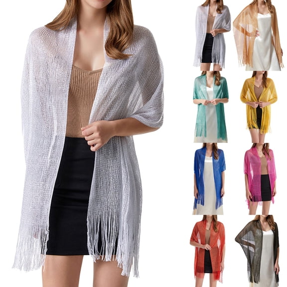 FCLoft Women Shawls and Wraps Rhinestone Buckle Formal Shrug for Wedding Evening Party Dresses