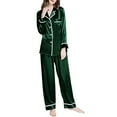 thumbnail image 1 of FCLoft Women's 2-Piece Satin Pajama Set - Pink Classic Button Down Long Sleeve Sleepwear, 1 of 7