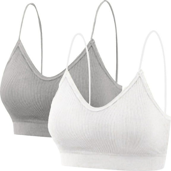 FCLoft Women's 2-Piece Soft Padded Wireless Bralettes - Seamless Comfortable No Underwire Everyday Bras