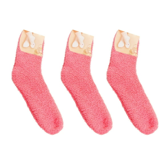 FCLoft Women's 3-Pair Cute Bed Slipper Socks - Soft Fluffy Fuzzy Fleece Warm Sleeping Gift Socks