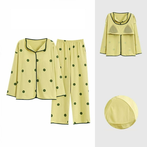 FCLoft Women's Button Up 2-Piece Pajama Set - Long Sleeve Vintage Soft, Loungewear Sleepwear for Fall