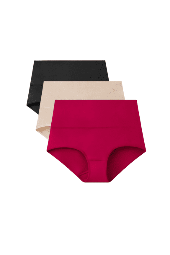 Women's Control Shaping Briefs, Cotton Plus Size No Muffin Top 3 Pack