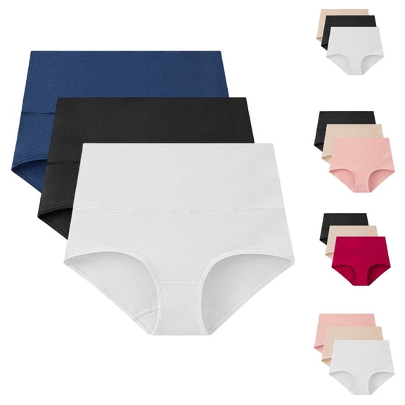 FCLoft Women's Cotton Shaping Briefs, Control Underwear Plus Size 3 Pack