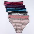 thumbnail image 1 of FCLoft Women's Cotton Stripes Basic Bikini Panties, 1 of 6