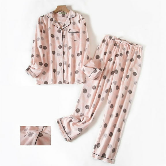 FCLoft Women's Cozy Warm Pajama Set - Winter Flannel Brushed Cotton, Button Top & Pants Loungewear