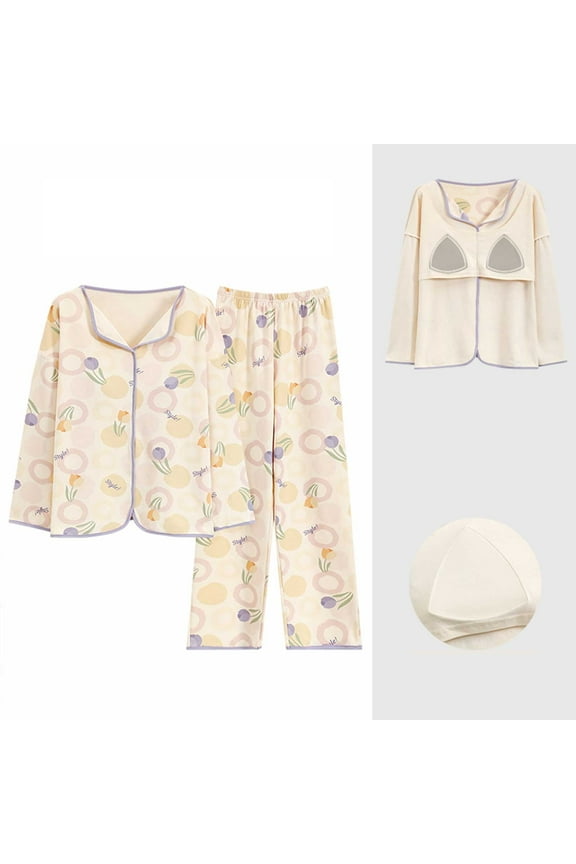 Women's Gingham 2-Piece Pajama Set - Petite Length Top, Button Up Long Sleeve & Wide Leg Sleepwear