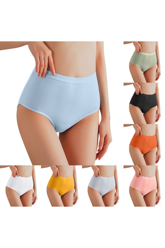 Women's High Waist Cotton Brief Panties, Abdomen Suppressing & Hip Lifting