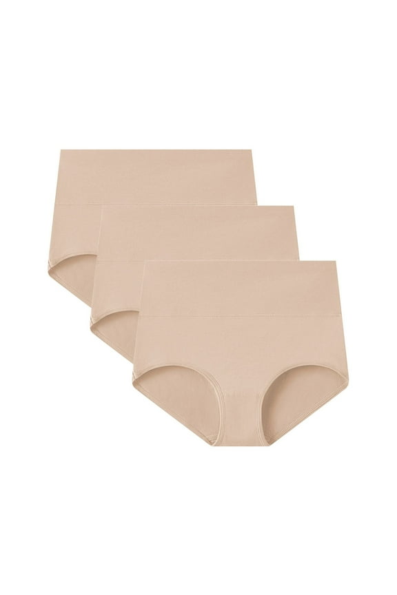 Women's High Waist Cotton Briefs, Soft Full Coverage 3 Pack