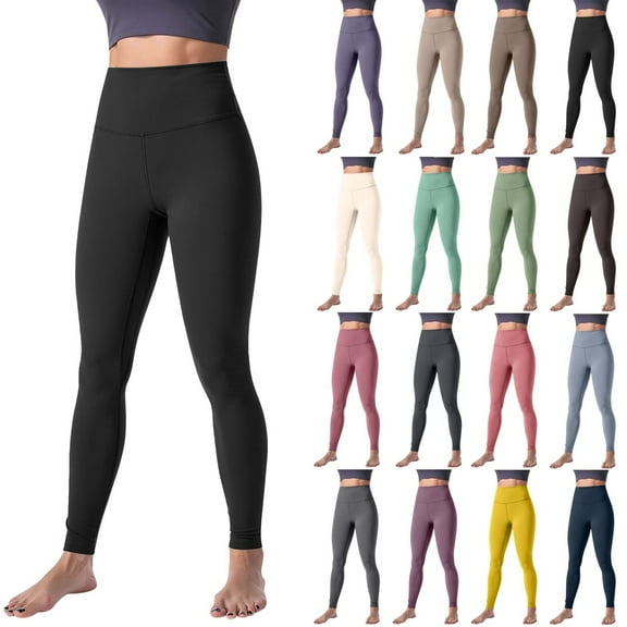 FCLoft Women's High Waist Tummy Control Leggings - No Front Seam, Compression Workout Pants for Gym & Yoga