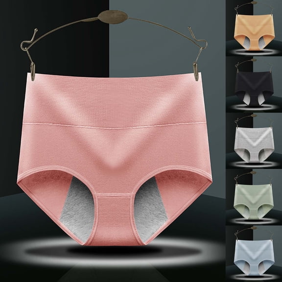 FCLoft Women's High Waisted Cotton Briefs, High Absorbency Leakproof Postpartum Menstrual Underwear