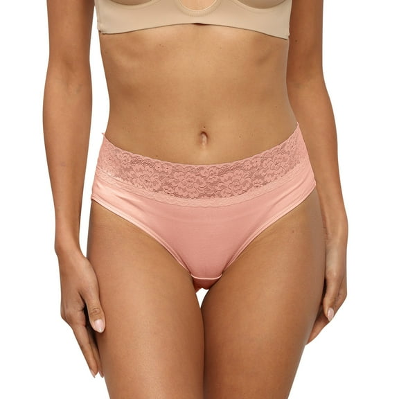 FCLoft Women's Lace Full Briefs, Cotton Stretch Soft Panties, Comfortable Bikini Hipster Underwear, Gifts for Women